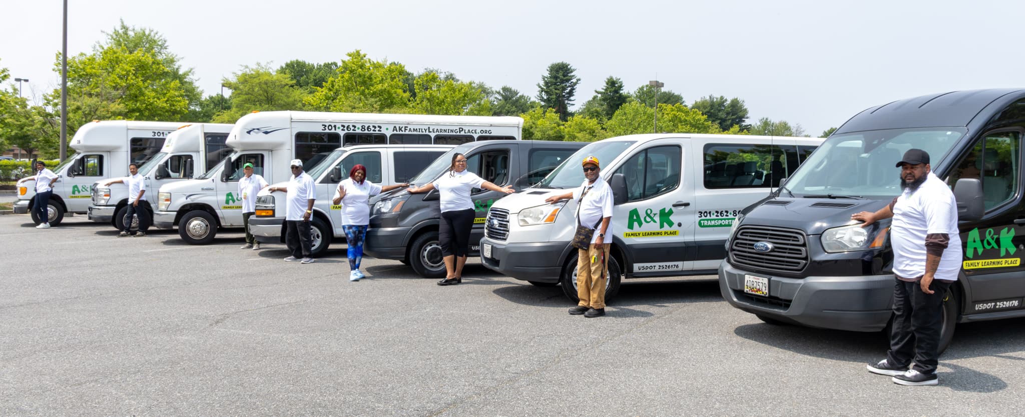 Our fleet of minivans, vans, and buses