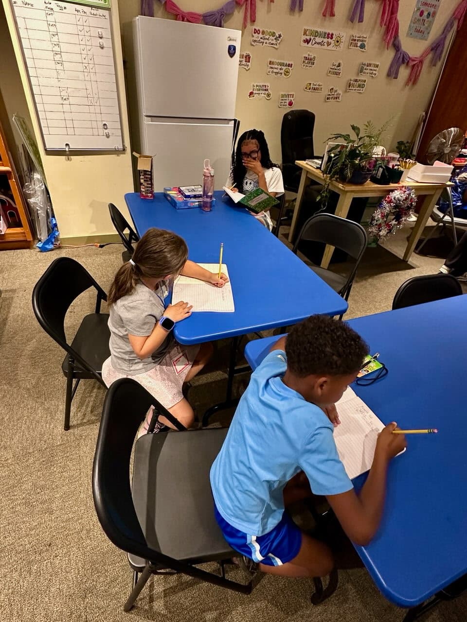 Students participating in journaling
